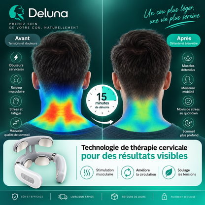 Deluna™— Masseur Cervical Chauffant pour un Cou Plus Léger