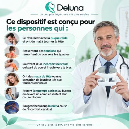 Deluna™— Masseur Cervical Chauffant pour un Cou Plus Léger